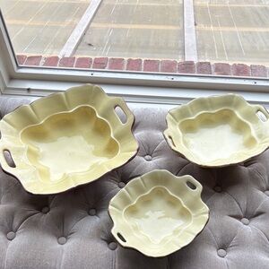 Yellow Ceramiche Ceramic Serving Dishes Set
